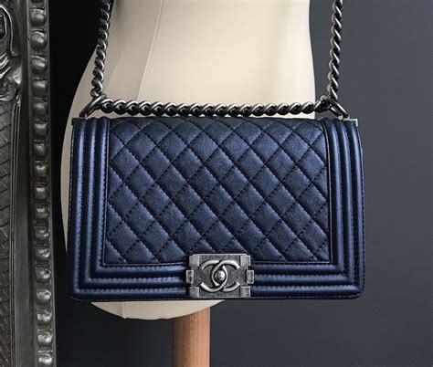 chanel boy blue black|What I Wear on Repeat: My Chanel Boy Bag .